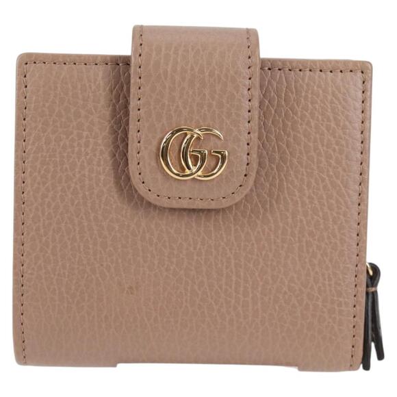 GUCCI Compact Bifold Wallet Leather Gold Pink Beige 523193 1147 Auth 135025AM - Picture 13 of 16